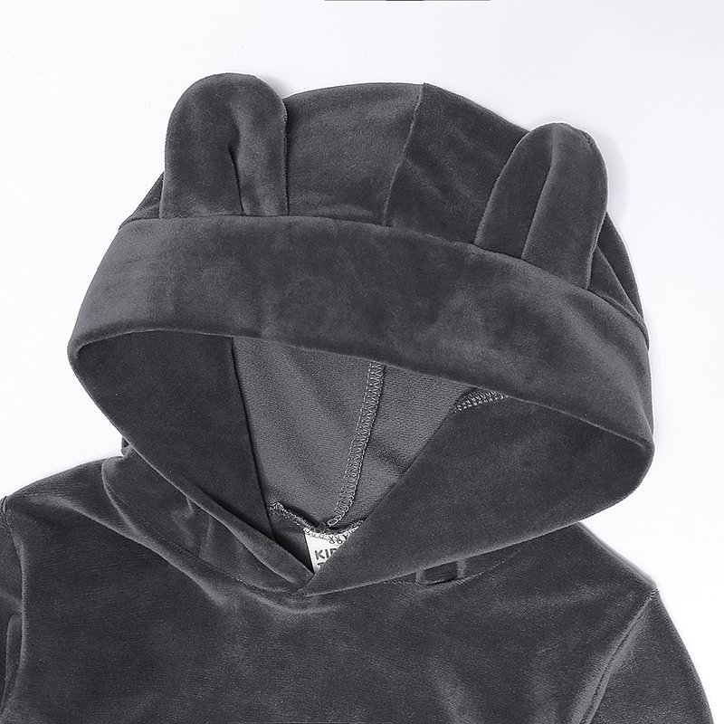 Sports baby boy clothes set kids fall clothing hoodie velour children kids tracksuit