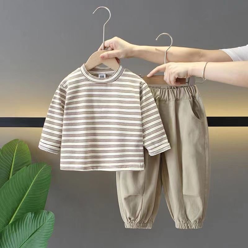 Wholesale Cotton Solid Baby Boy Clothes 3 Piece 1 To 6 Years Kids Clothing Toddler Shirts Boy Clothing Set