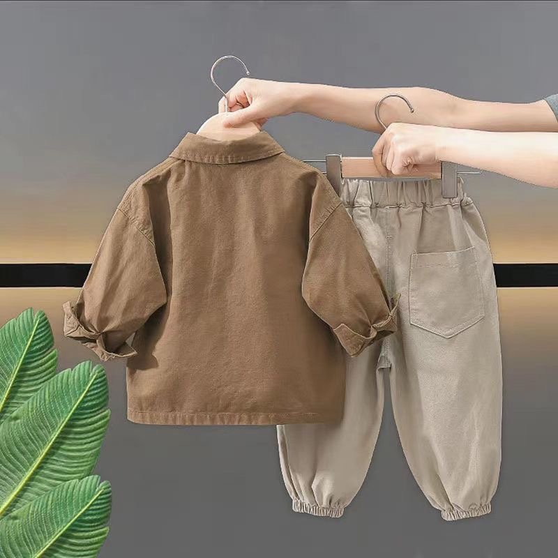 Wholesale Cotton Solid Baby Boy Clothes 3 Piece 1 To 6 Years Kids Clothing Toddler Shirts Boy Clothing Set