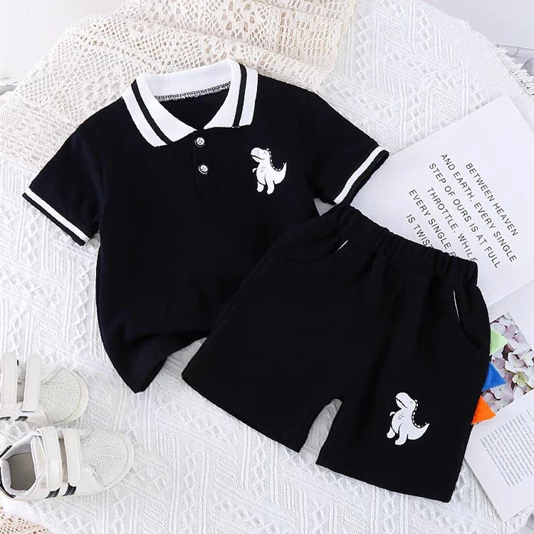 1-5 Years European and American Fashion POLO Lapel Boy Suit Short Sleeve Boys Clothing