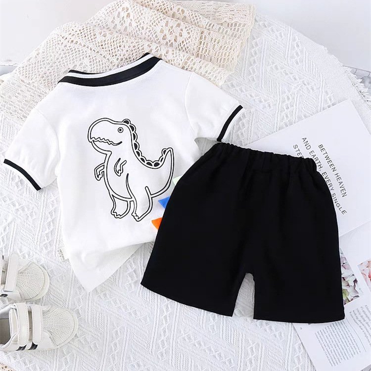 1-5 Years European and American Fashion POLO Lapel Boy Suit Short Sleeve Boys Clothing