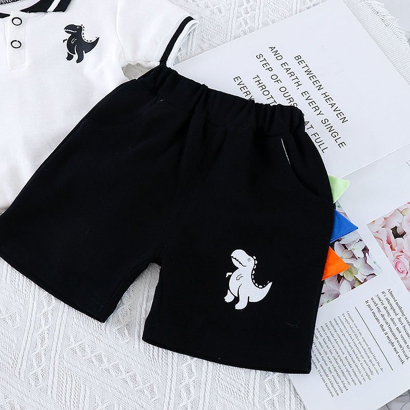 1-5 Years European and American Fashion POLO Lapel Boy Suit Short Sleeve Boys Clothing