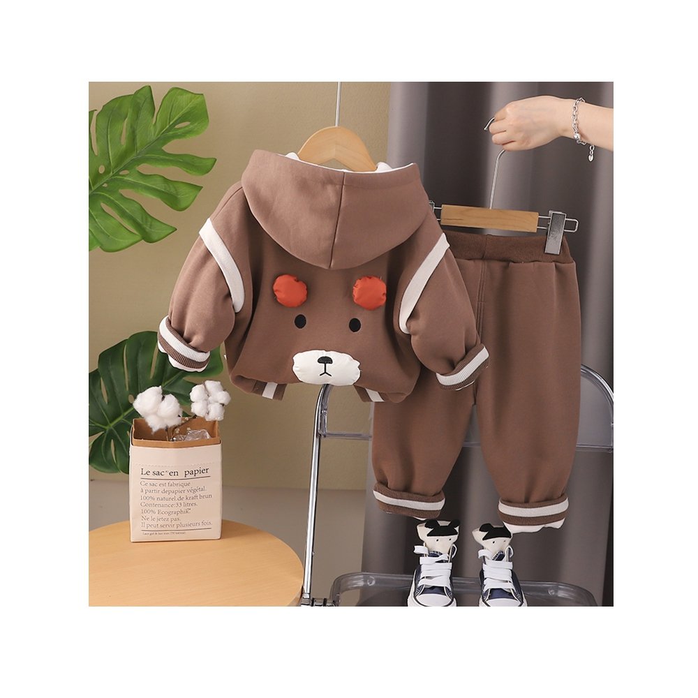 Children's clothing Spring 2024 new cartoon round neck baseball suit long sleeve Three-piece casual pants for baby boys