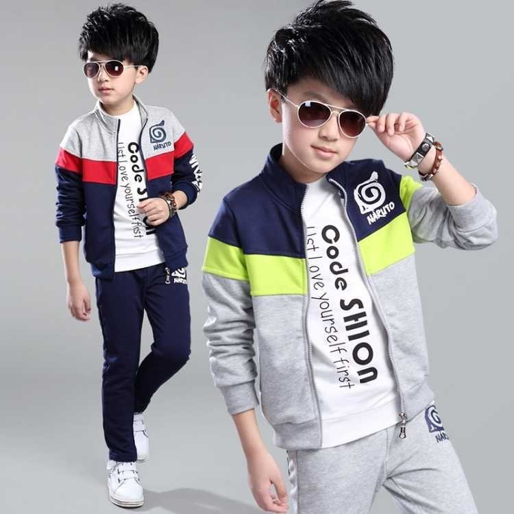 Boys set Long sleeved sports and leisure two-piece set Boys clothing sets