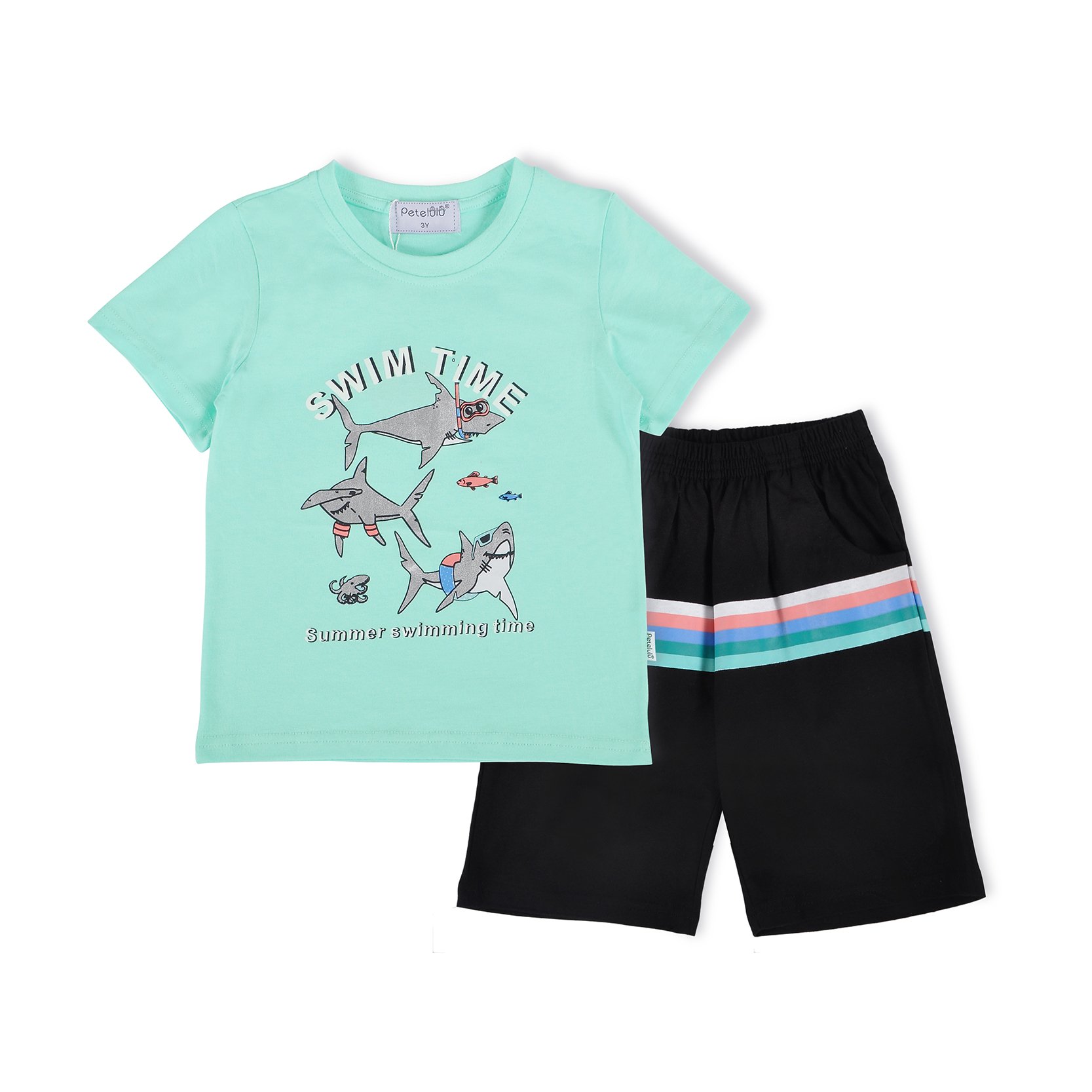 Summer Boutique Fashion Cute Kids Clothes Short Sleeve Children T Shirt Plain Branded Baby Boys Clothing Set