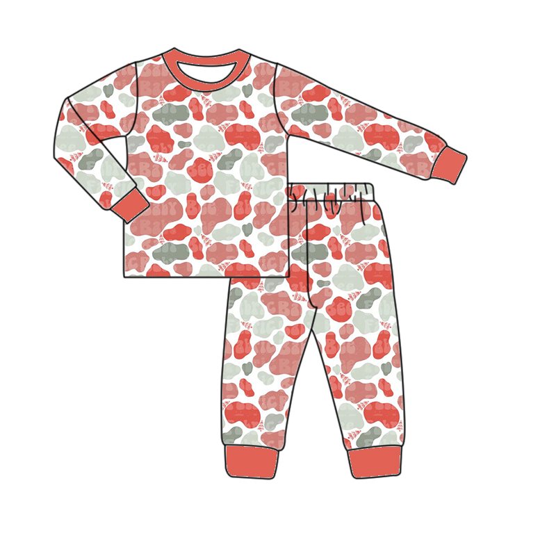2024 new baby clothing kids cotton Christmas plaid printed pajama set comfortable long sleeved set for boys and girls