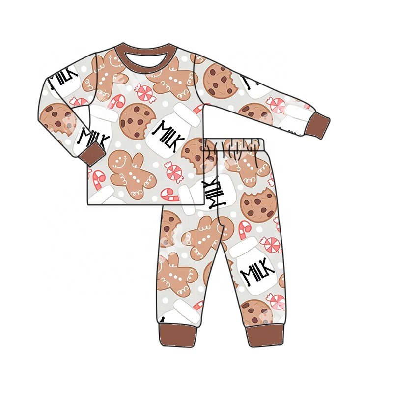 2024 new baby clothing kids cotton Christmas plaid printed pajama set comfortable long sleeved set for boys and girls