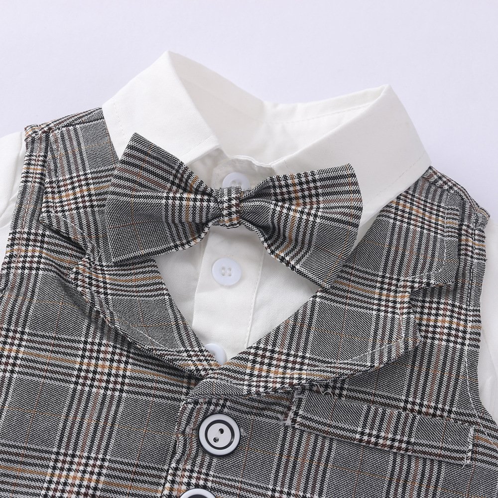 wholesale china manufacturers cotton plaid design children clothing romper sets baby clothes designer