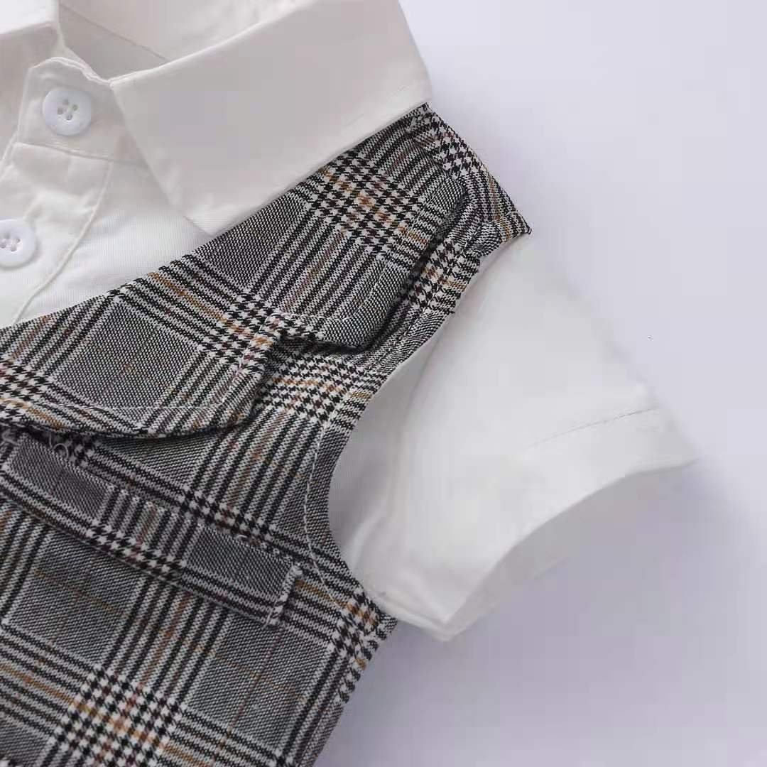 wholesale china manufacturers cotton plaid design children clothing romper sets baby clothes designer