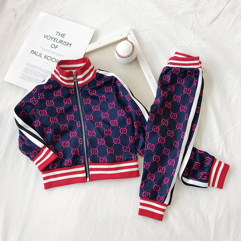 Spring autumn kids sweatsuit sets new style luxury kids clothing sets fashion printing kids clothing sets for boys and girls