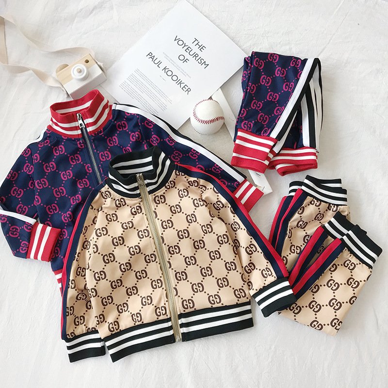 Spring autumn kids sweatsuit sets new style luxury kids clothing sets fashion printing kids clothing sets for boys and girls