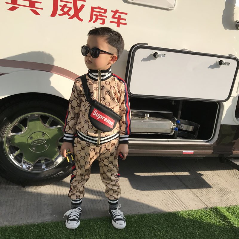 Spring autumn kids sweatsuit sets new style luxury kids clothing sets fashion printing kids clothing sets for boys and girls