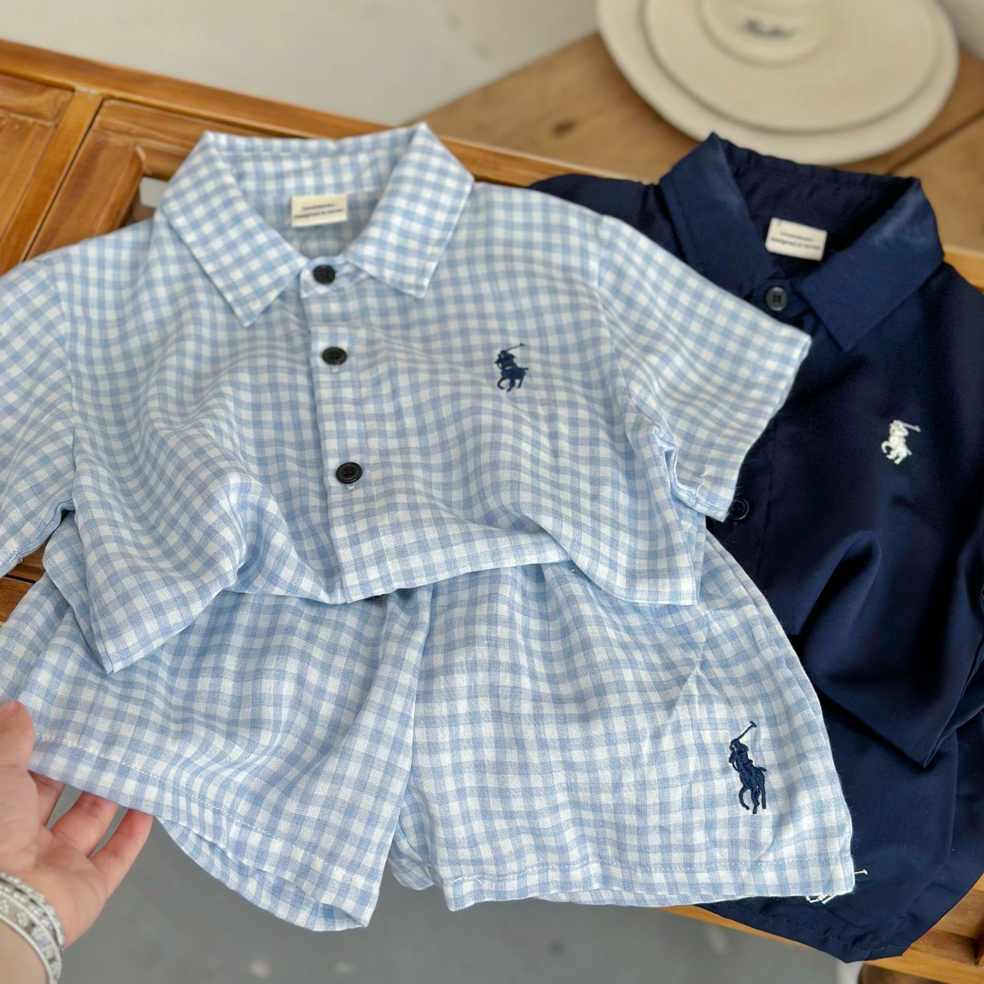 606 new arrival Korean style infant toddler baby boy shirt with shorts casual 2 pc clothing sets