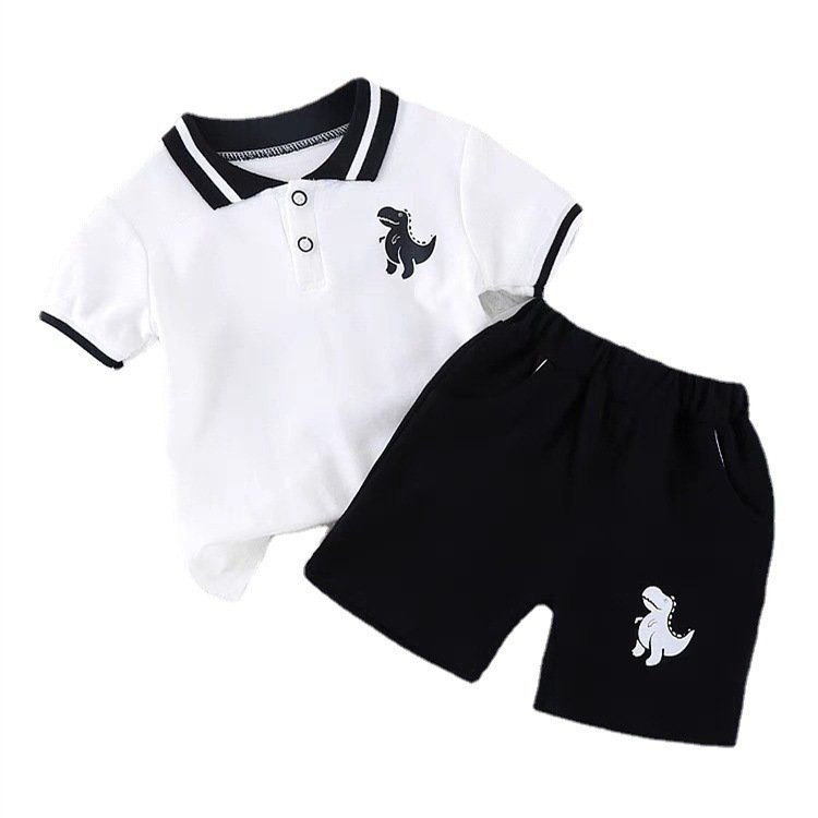 1-5 Years European and American Fashion POLO Lapel Boy Suit Short Sleeve Boys Clothing