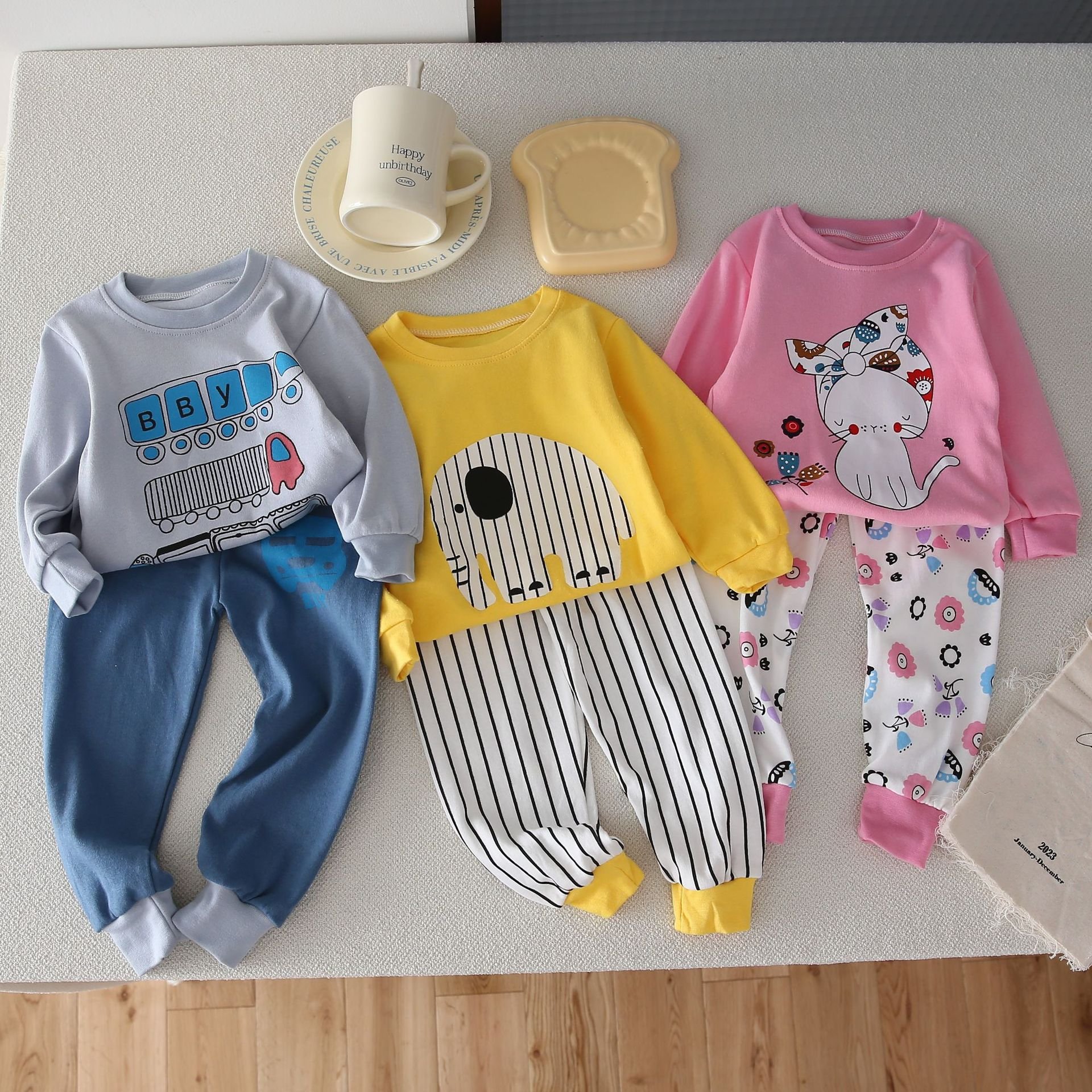 0-5years Kids Girls Cartoon Sleepwear Pajamas Children Pajamas Sets Kids High Quality Cotton Baby Pajamas Sleepwear For Boys