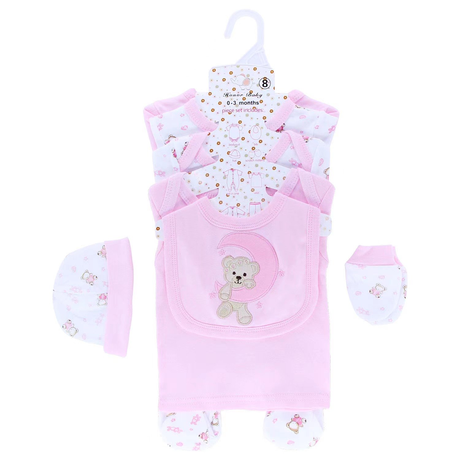 Toddler Baby Boys Girls Clothes Newborn Infant Short Sleeve Outfit Summer 8 Pieces Clothing Set