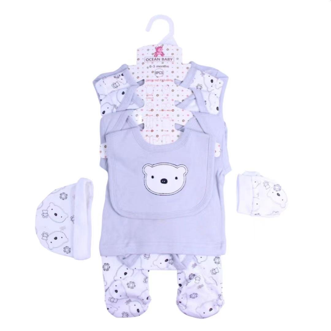 Toddler Baby Boys Girls Clothes Newborn Infant Short Sleeve Outfit Summer 8 Pieces Clothing Set