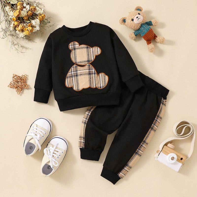 New arrivals new bron toddler baby Cotton Cartoon Printed Casual boy clothing sets fall 0 to 3 months