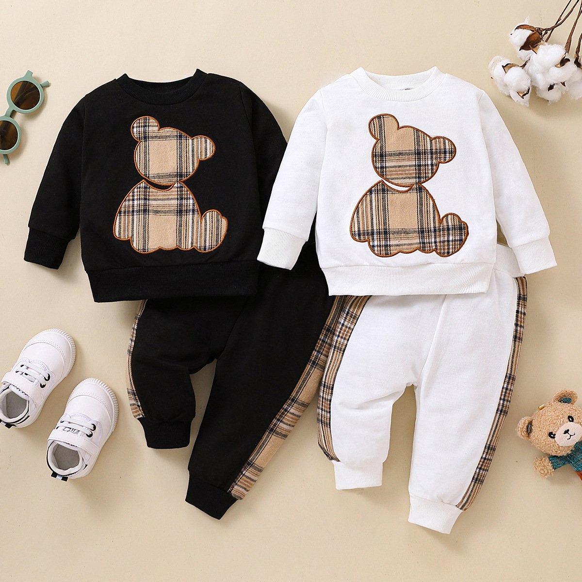 New arrivals new bron toddler baby Cotton Cartoon Printed Casual boy clothing sets fall 0 to 3 months