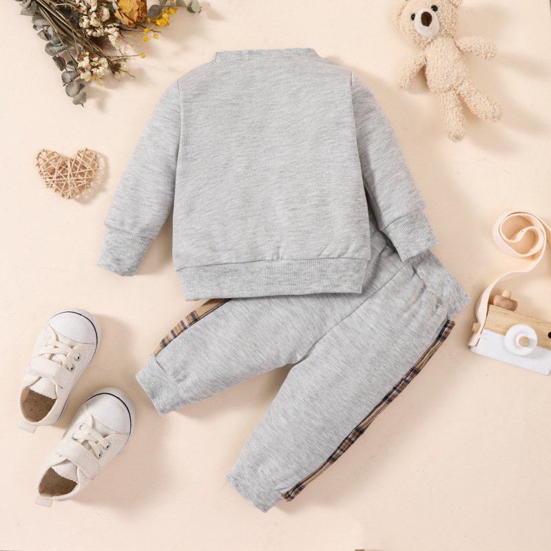 New arrivals new bron toddler baby Cotton Cartoon Printed Casual boy clothing sets fall 0 to 3 months