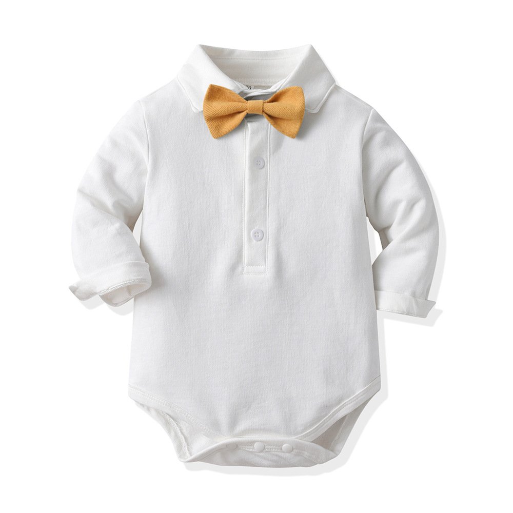 Handsome Formal Children's 3pcs Suit Long Sleeves Baby Boy Clothes Rompers Hot Pants For Kids Boys Christmas