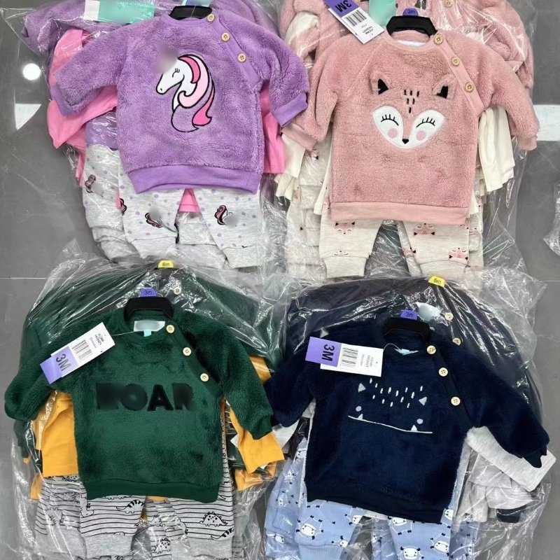 Wholesale 2024 New Style Newborn Cartoon Cute Long Sleeves And Pants Sets Baby 3 Piece Set Newborn Cotton Soft Set 0-24m