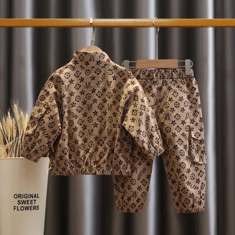 Fashion style custom brand autumn outfits 2 piece clothing set 1 to 12 years old kids boys boutique clothing sets