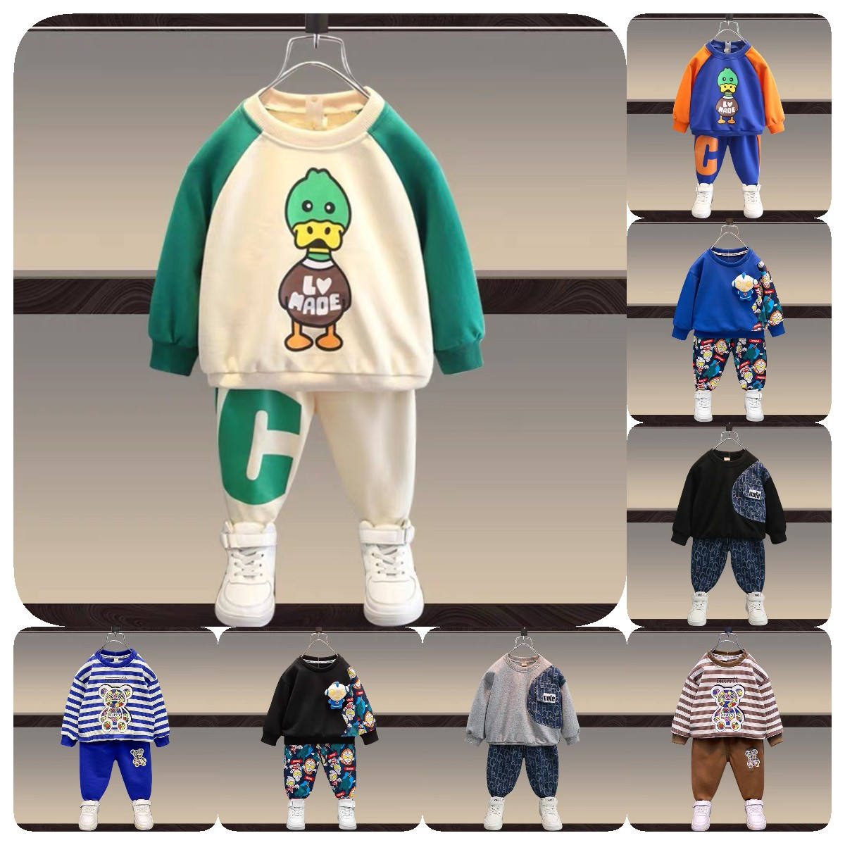 Boys Clothing set Boys Long sleeve T-shirt + Pants clothes 100% cotton children's sweater set Sweatshirt Children's hoodie set