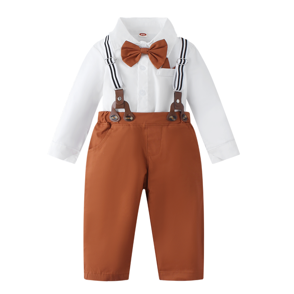 Wholesale Kids Clothes Sets Baby Boys Gentleman Outfits Overalls Suits Infant Woven Cotton Toddler Clothing Sets
