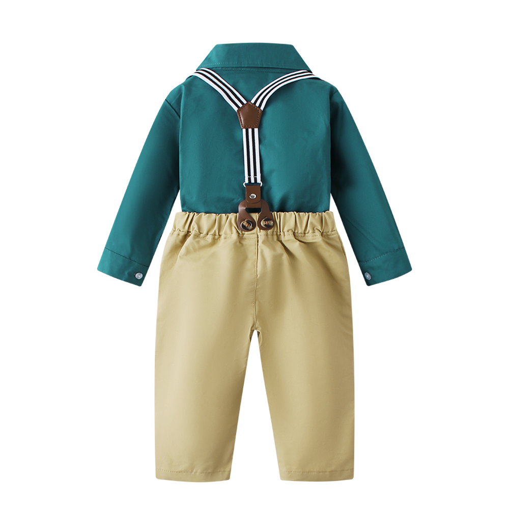 Wholesale Kids Clothes Sets Baby Boys Gentleman Outfits Overalls Suits Infant Woven Cotton Toddler Clothing Sets