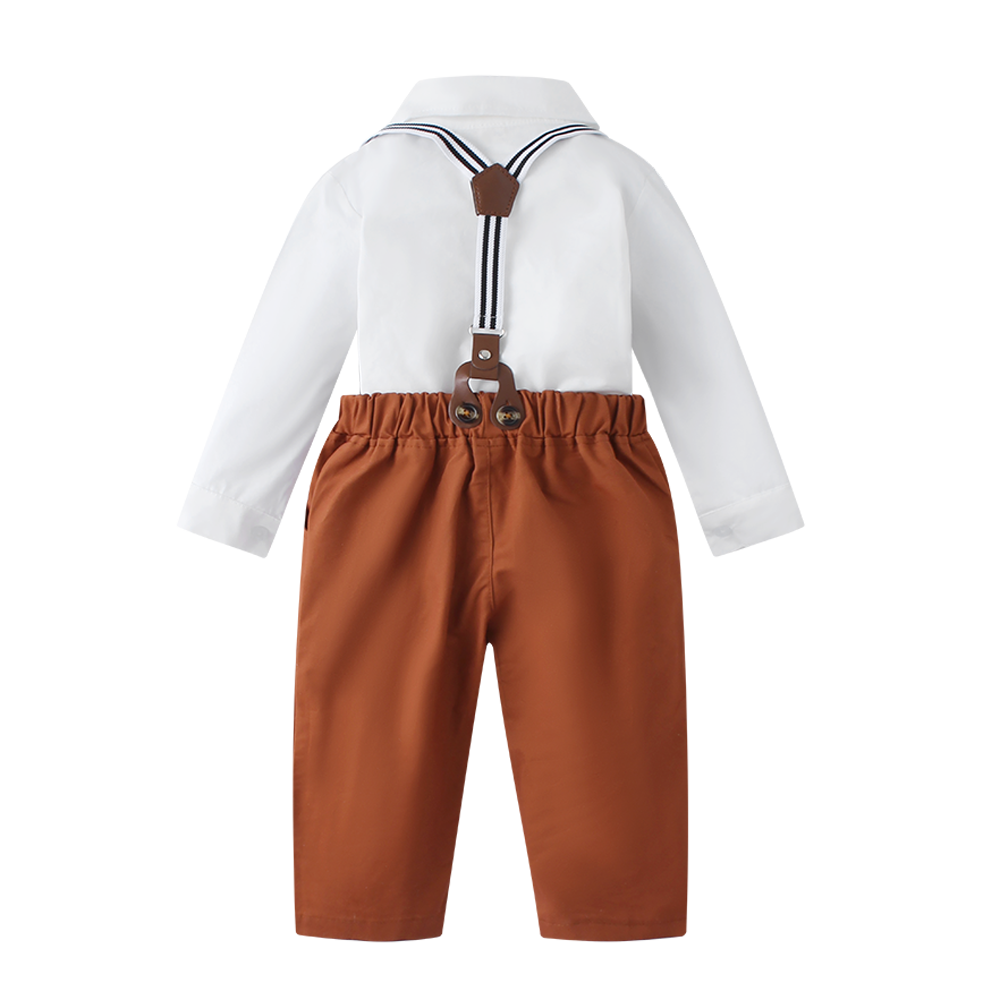 Wholesale Kids Clothes Sets Baby Boys Gentleman Outfits Overalls Suits Infant Woven Cotton Toddler Clothing Sets