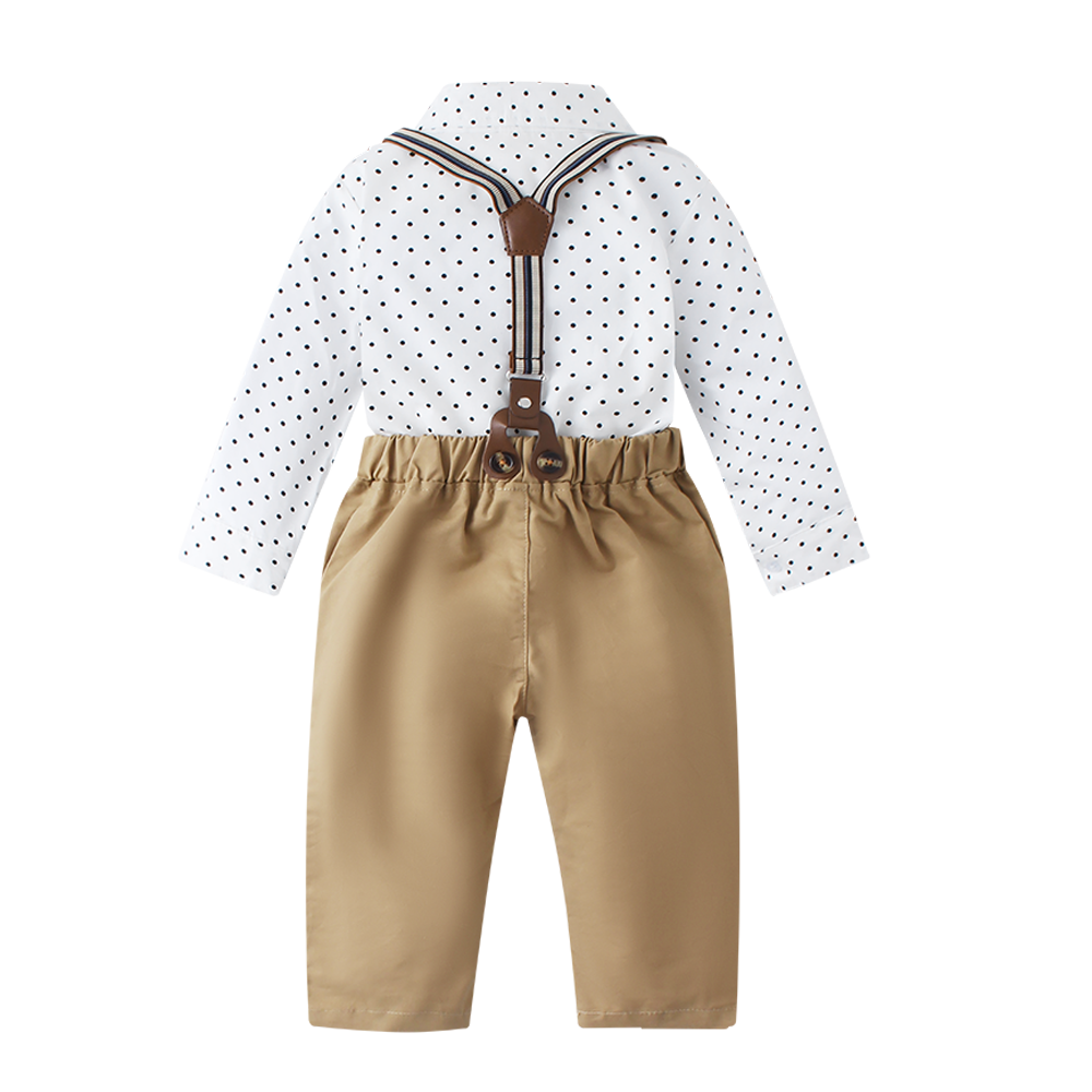 Wholesale Kids Clothes Sets Baby Boys Gentleman Outfits Overalls Suits Infant Woven Cotton Toddler Clothing Sets