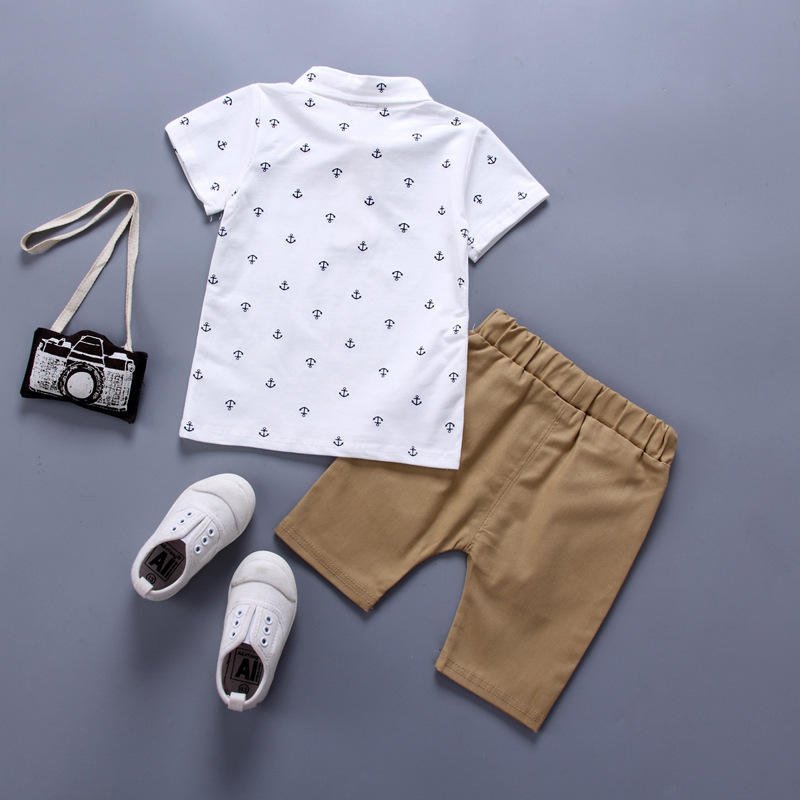 Casual Cotton Short Clothing Set for Little Boys Baby Toltler's Summer Print Outfit ODM Supply