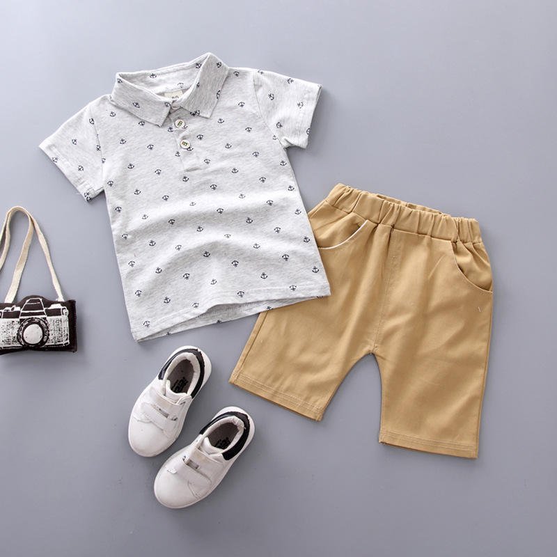 Casual Cotton Short Clothing Set for Little Boys Baby Toltler's Summer Print Outfit ODM Supply