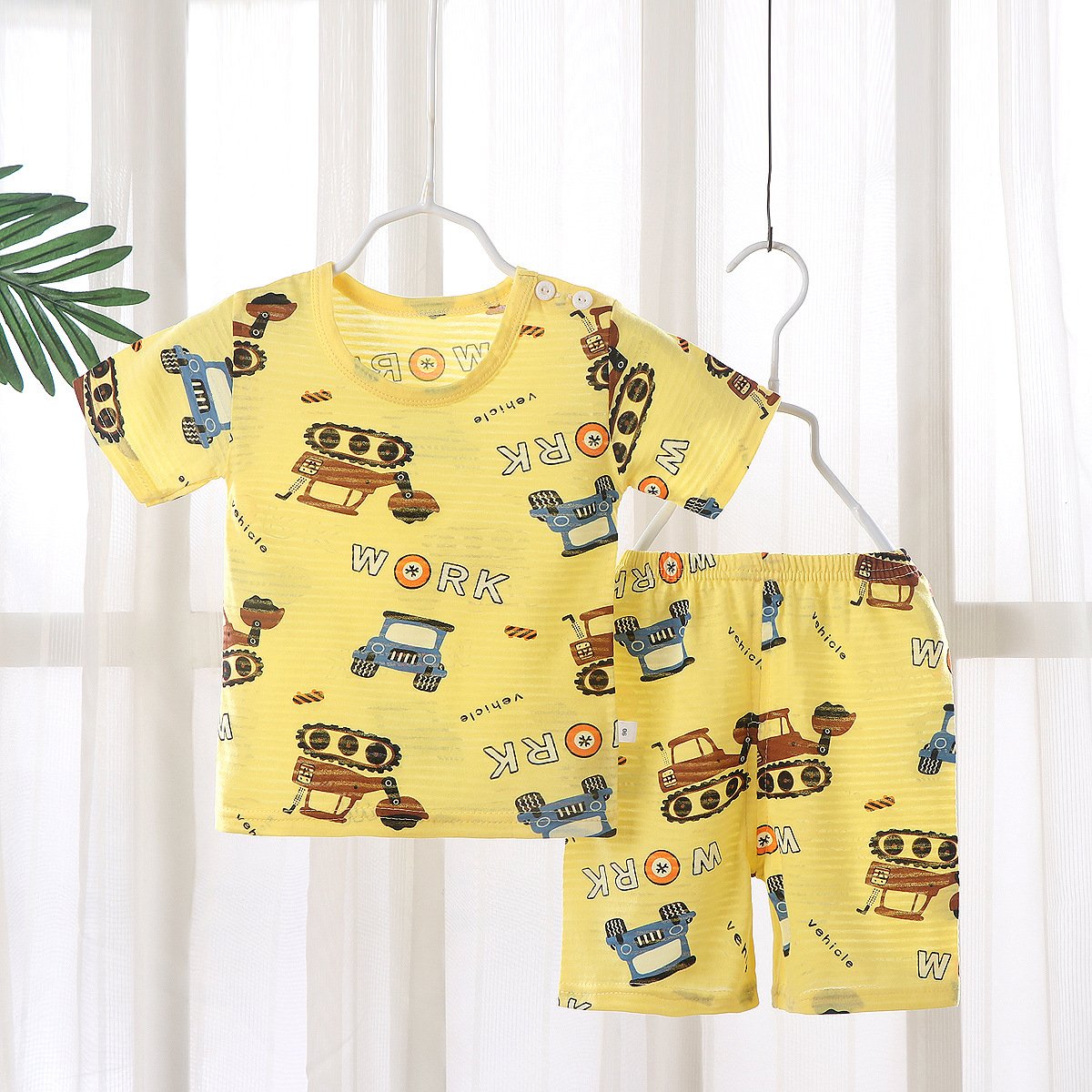 New children's T-shirt set summer baby short sleeve shorts home clothes sweat absorbent breathable pajamas
