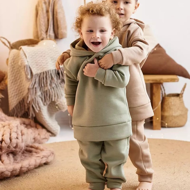 Custom kids tracksuit set long sleeve 1-7 years sweat suits cotton toddler boys clothing sets