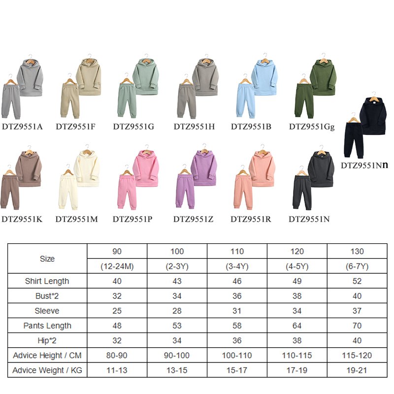 Custom kids tracksuit set long sleeve 1-7 years sweat suits cotton toddler boys clothing sets