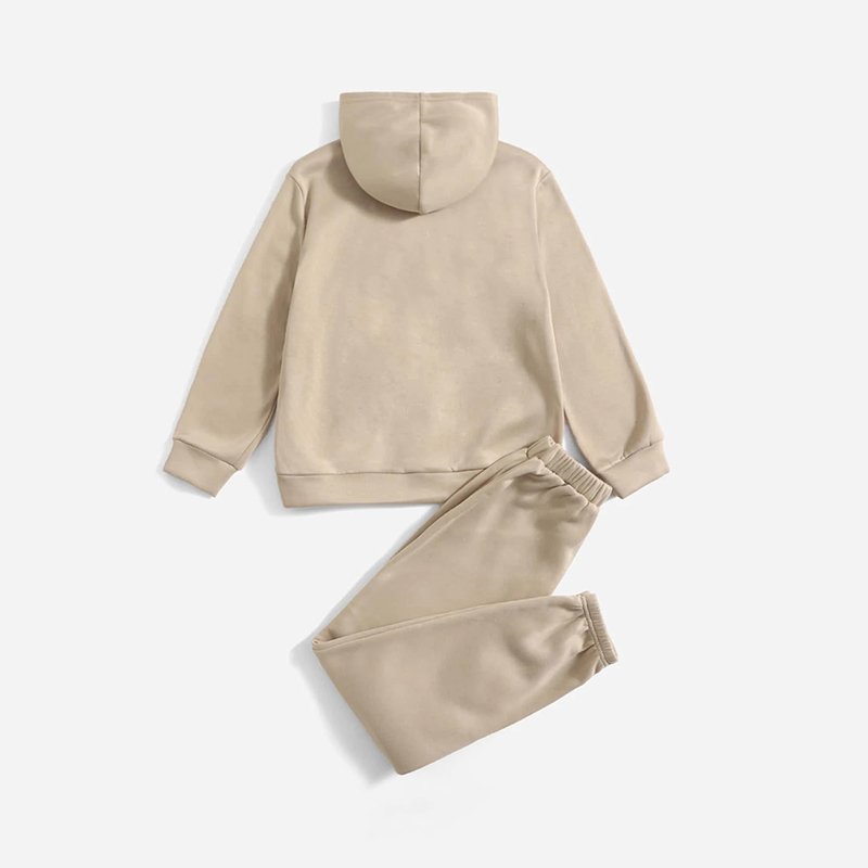 Bamboo children hoodie set sustainable kids boys set customize Children streetwear set eco wholesale tracksuits for children