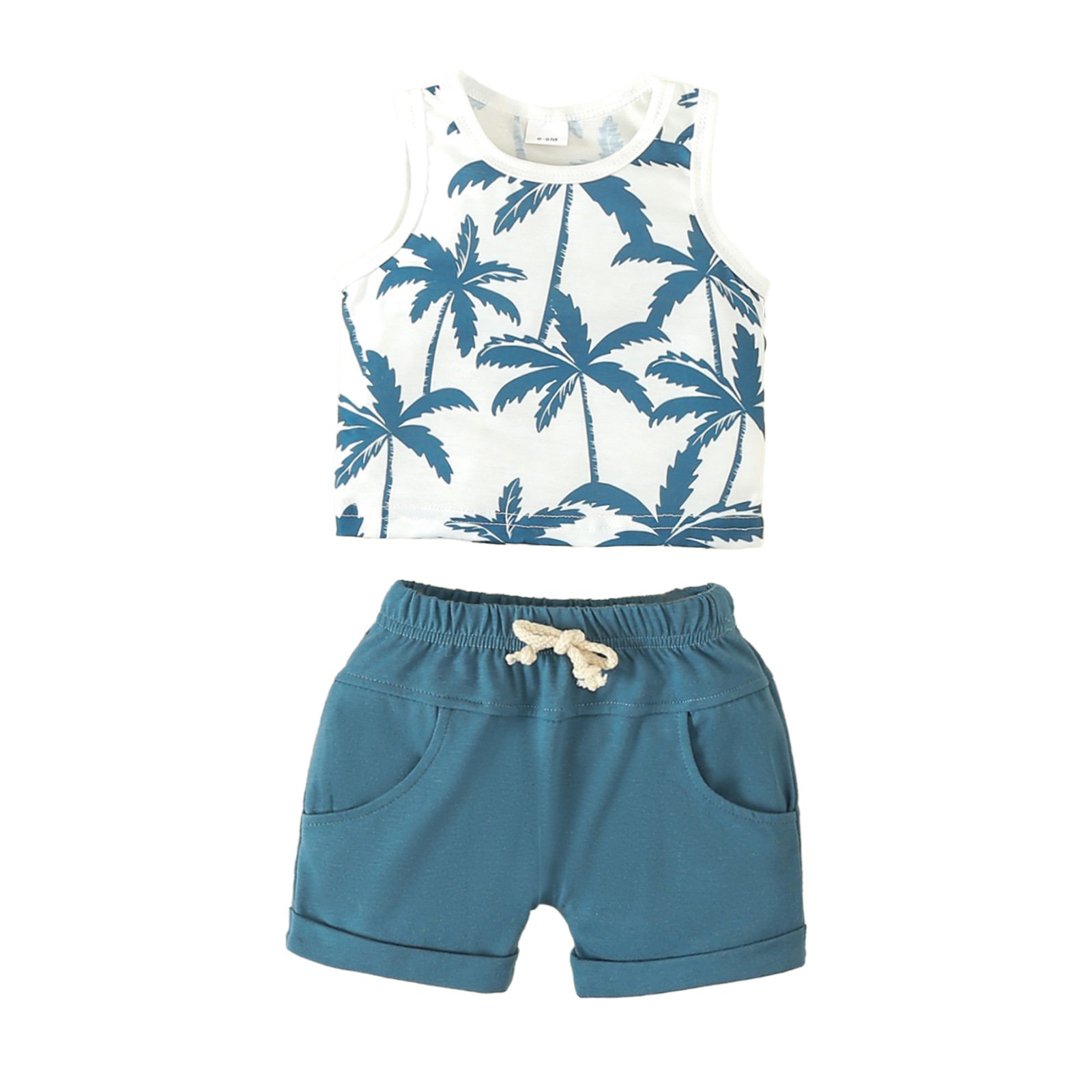 Summer Boys Beach Vacation Clothes Sets Holiday Suit children clothes set Casual kids boys Shirt Top Shorts cotton Hawaii Sets