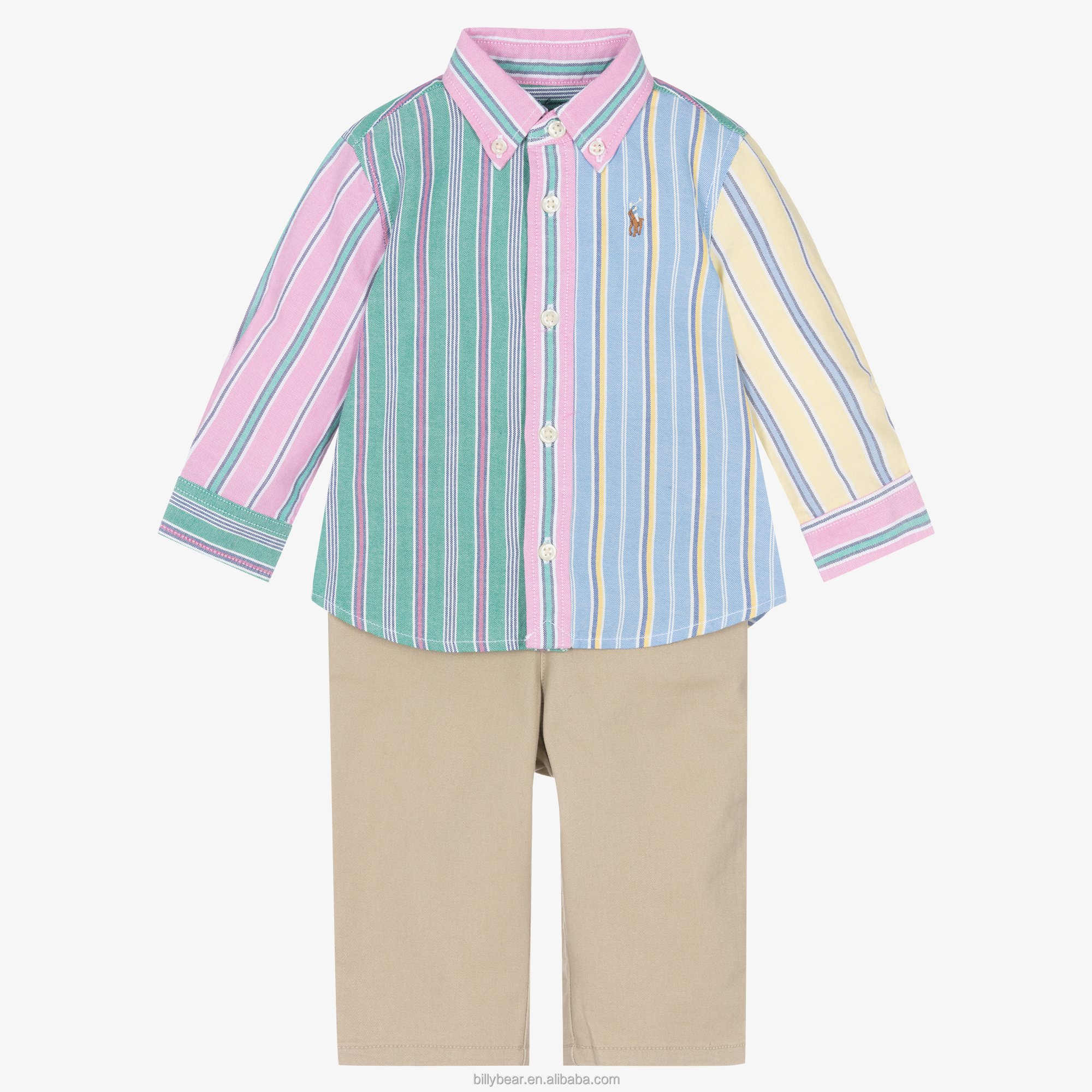 Spring autumn knitted long sleeves boys shirt and pants set toddler boys clothing sets outfits
