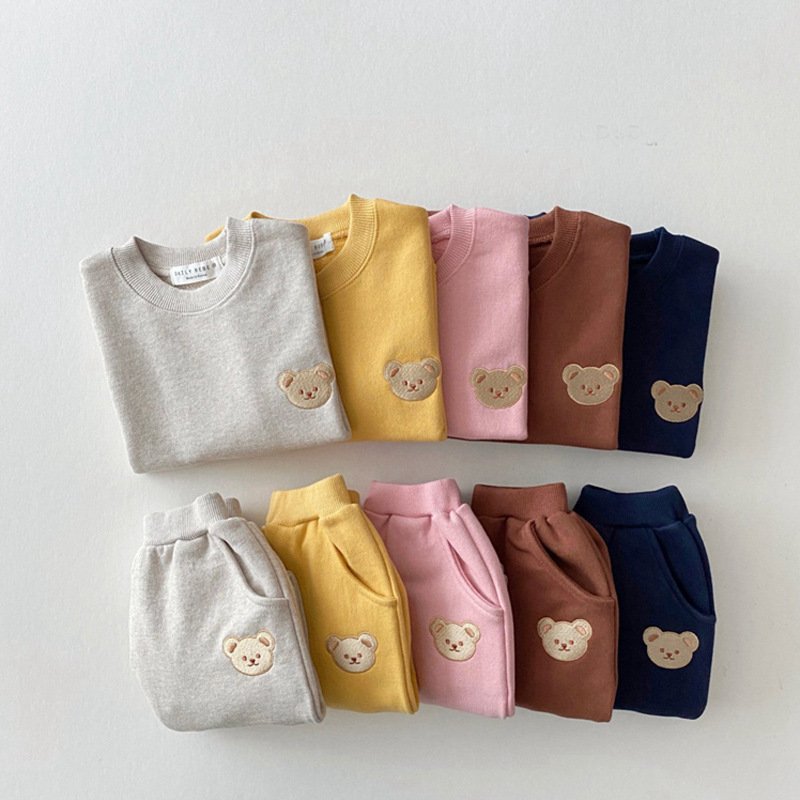 baby clothes wholesale`toddler boys girls cotton sweater sport wear casual clothes set clothing