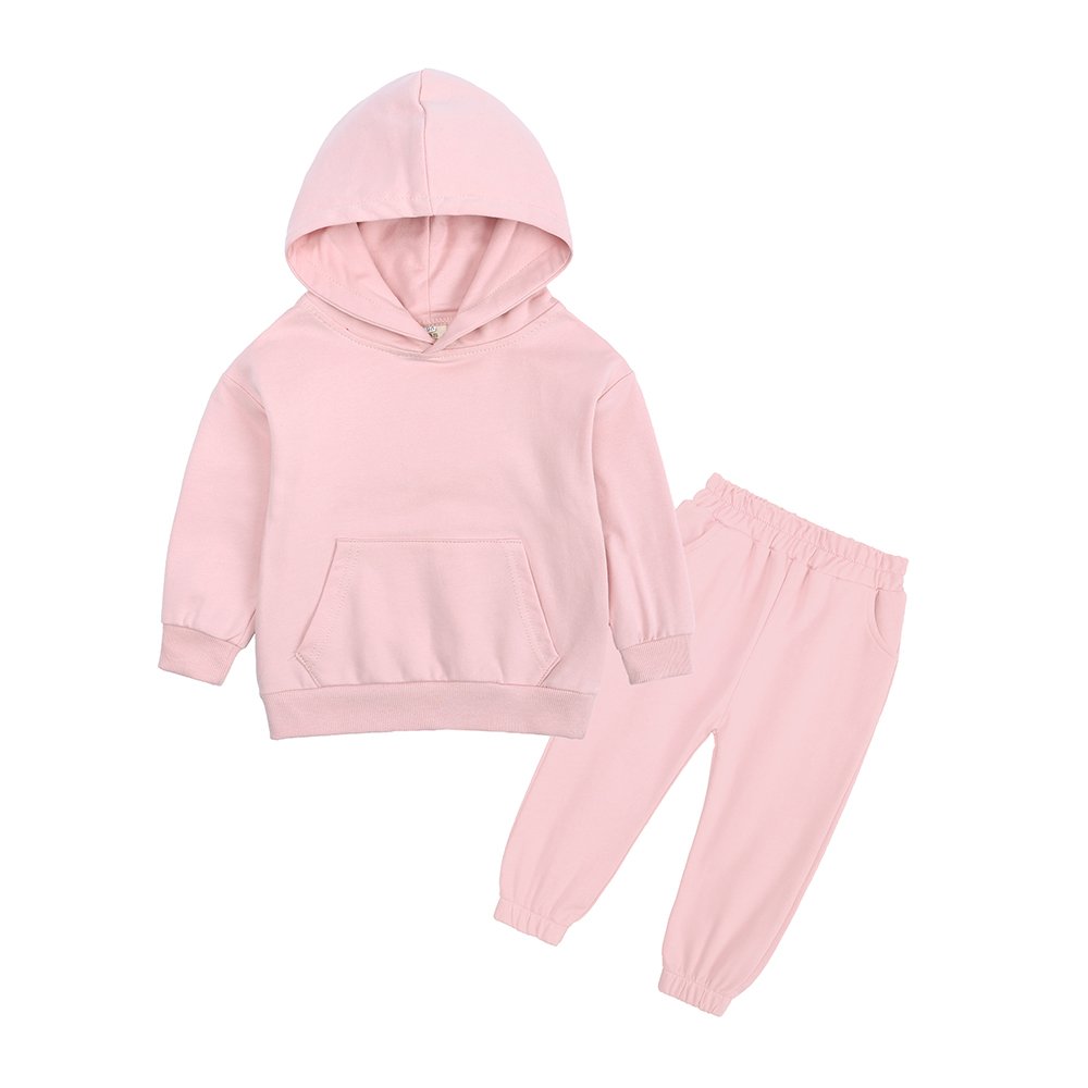 Conyson custom logo high quality children clothes kids hoodies tracksuit french terry spring kids toddlers joggers clothing set