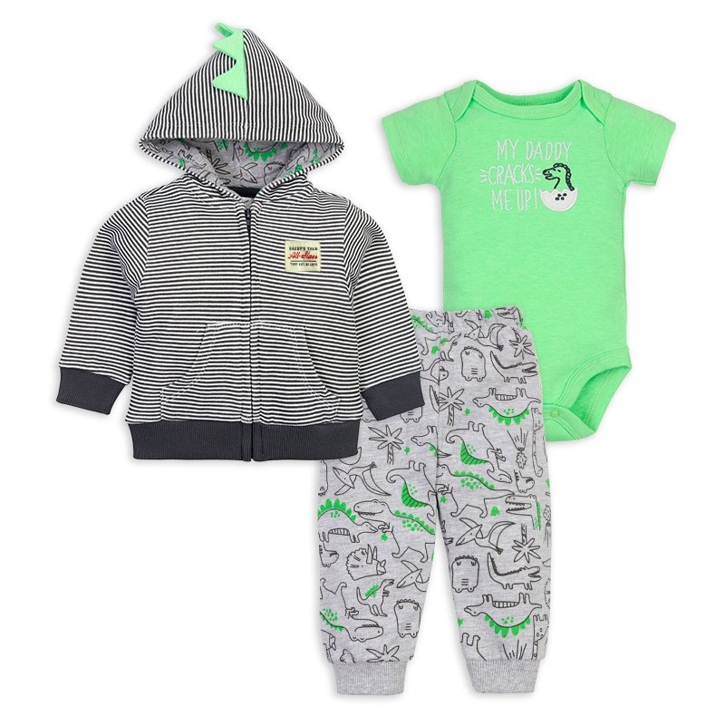 Wholesale 3-Piece baby Clothes set Cotton Baby Boys Girls Casual Hoodie Jacket outwear clothing set