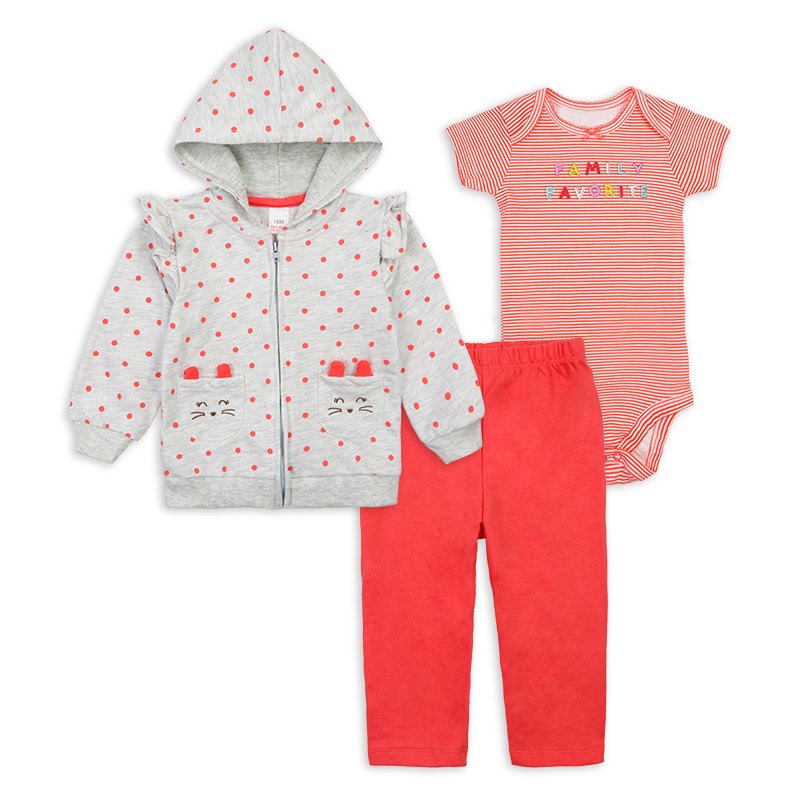 Wholesale 3-Piece baby Clothes set Cotton Baby Boys Girls Casual Hoodie Jacket outwear clothing set