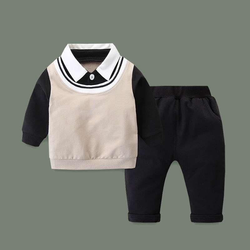 Kids Clothes Support Customized Sweatshirt And Pants Boys Spring and Autumn Clothing For 1-4 Years Children Clothing Set