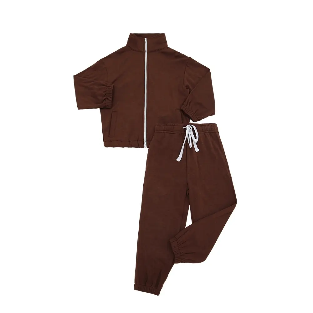 2024 New Summer Sport Clothing Set for Girls Boys Hot Selling 3-Color Zipper Jacket Shorts Casual Kids Suit with Solid Pattern