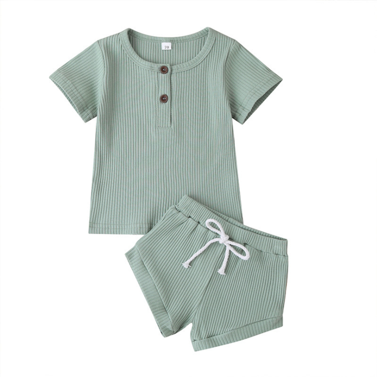 Summer Worsted Casual 100% Cotton Sleeveless funny Baby modern shorts Clothing Sets for Boys newborn