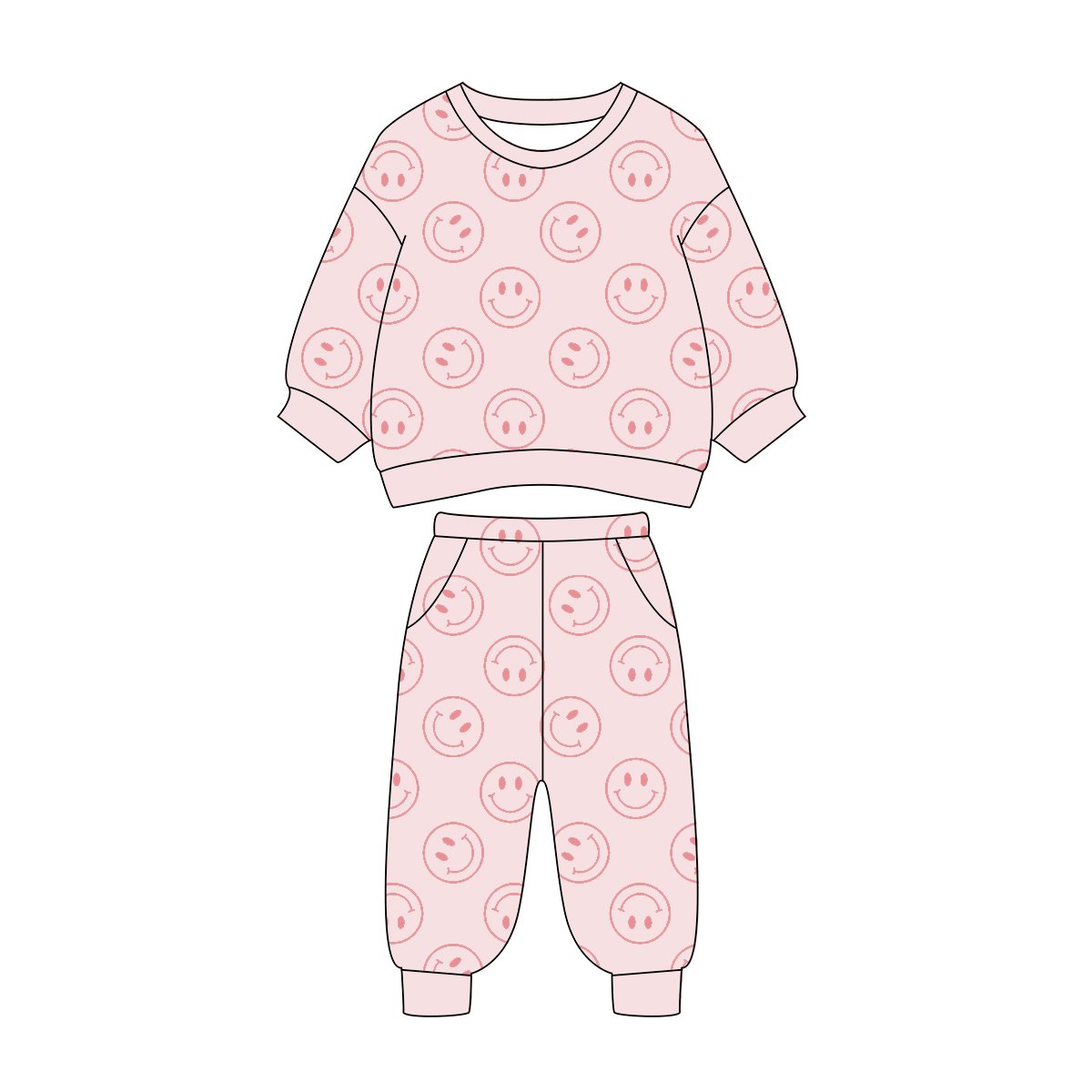 Custom Toddler Street Wear Print Raglan Sleeve Terry Sweatshirts Jogger Pants Kids Tracksuits