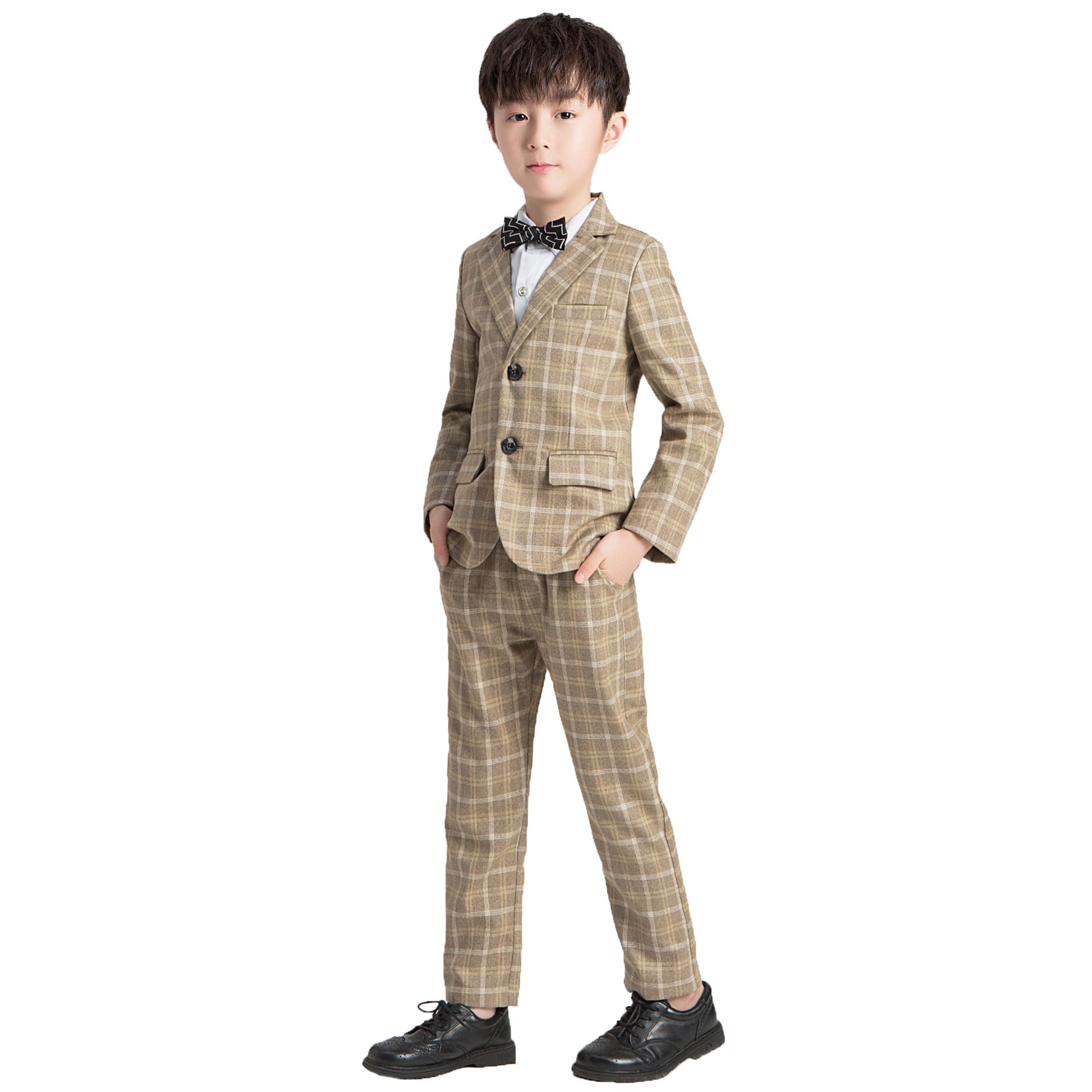 Autumn and winter new children's suit boy plaid suit vest suit children's performance small suit performance suit piano suit