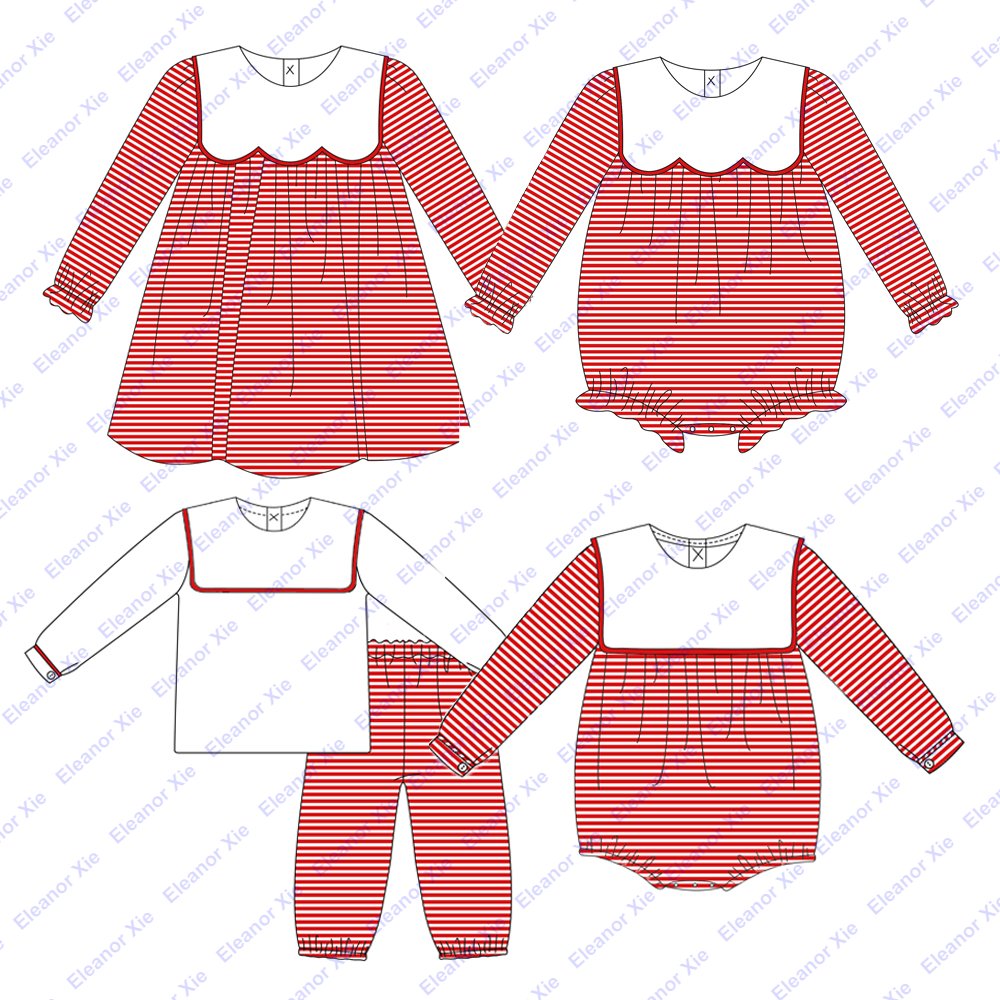 2025 Valentines Day red cotton toddler boys clothing sets long sleeve sibling matching boys clothes 6-12 years kids pant set